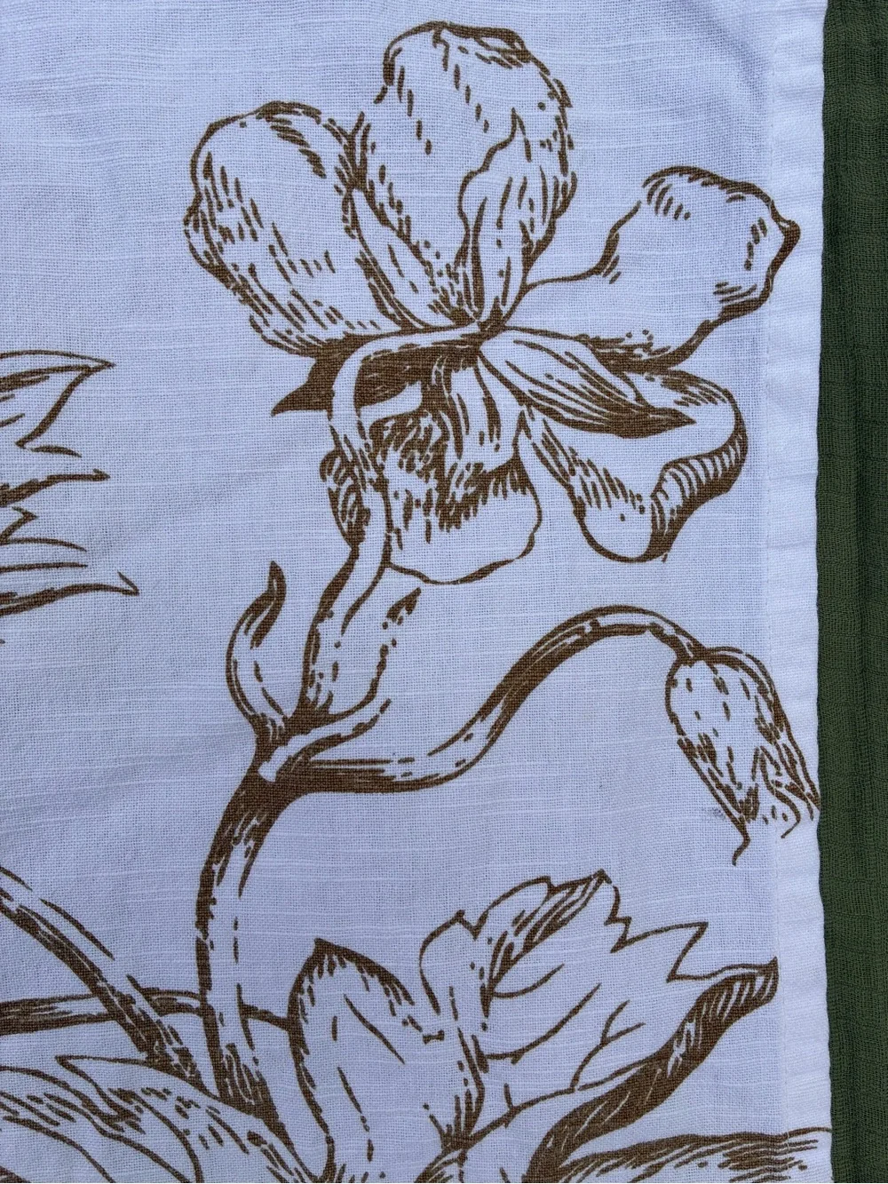 Blue and Brown Botanical Floral Cotton Kitchen Tea Towels Lennox 24x18”
